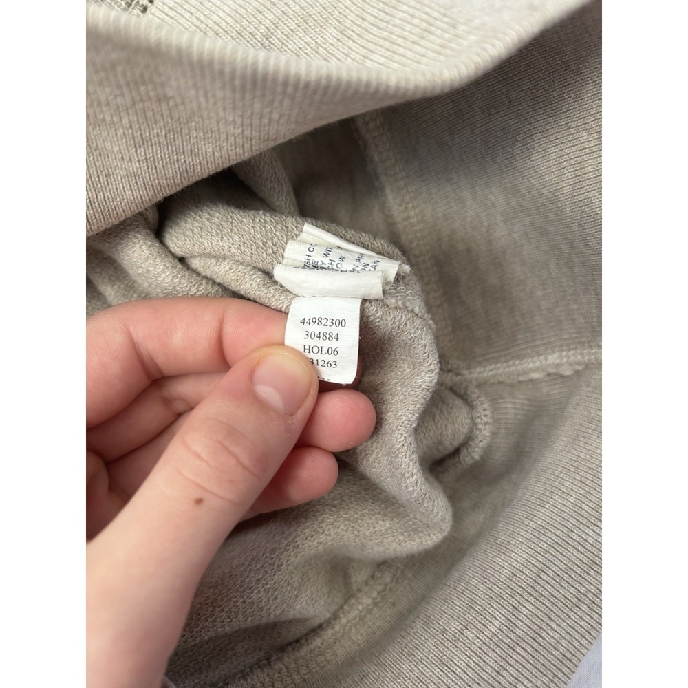 Vintage Gap Sweatshirt‎ Mens Large Tan  Pullover Crewneck Khaki Stripe Raw Edge - Picture 3 of 7